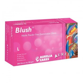 Εξεταστικά γάντια νιτριλίου Large χρώματος ροζ χωρίς πούδρα Aurelia® Blush™ 200τμχ