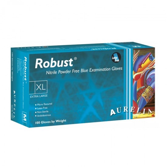 Γάντια Νιτριλίου XL Aurelia Robust Μπλε 100 τεμάχια 